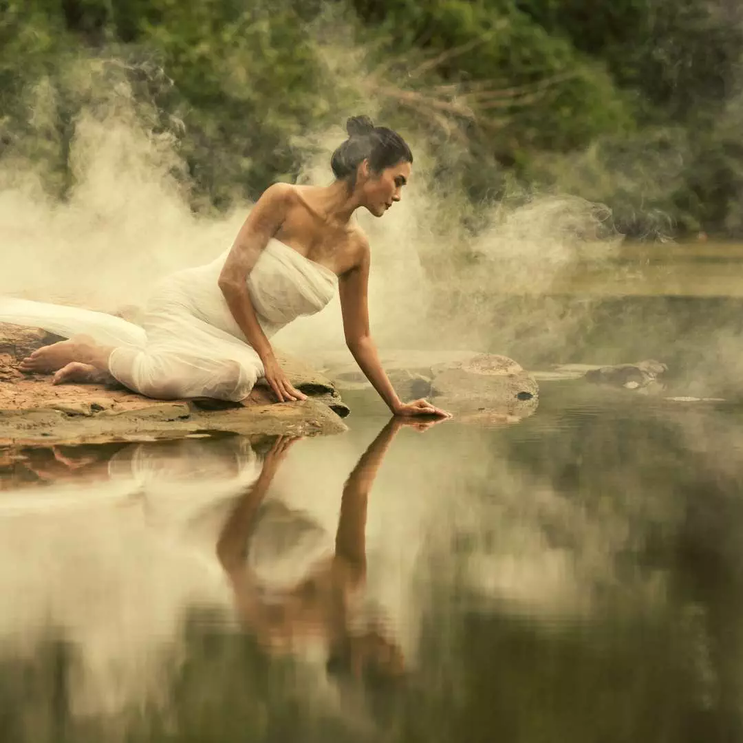 Self-Reflection: A Woman in Thoughtful Meditation A woman in a meditative pose, reflecting on the balance between giving and receiving.