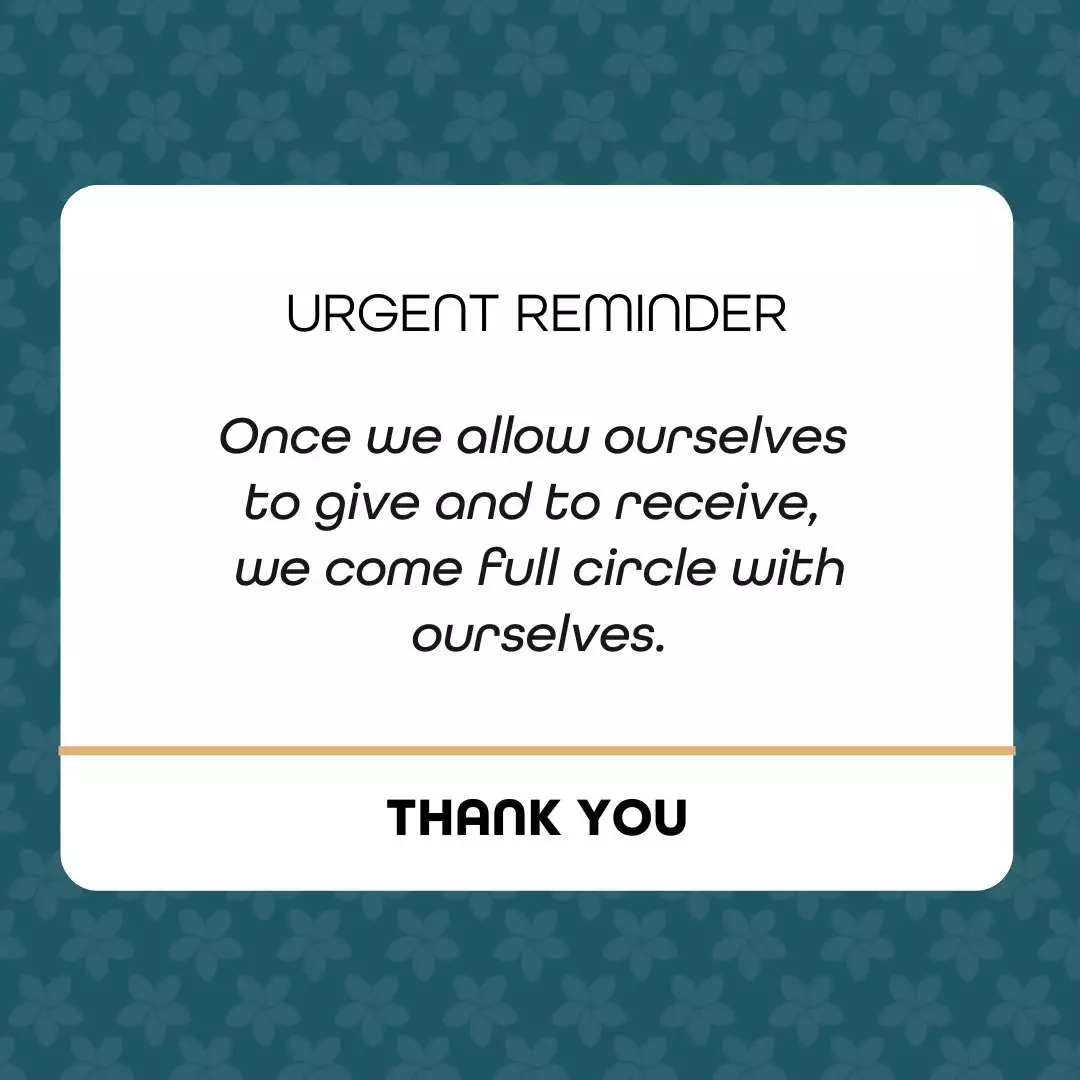 Receiving Means Giving quote from the post